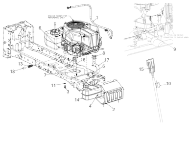 Engine Accessories Diagram and Parts List for XT2-LX46EFI (13AZA1CN010)(2020) Cub Cadet Lawn Tractor